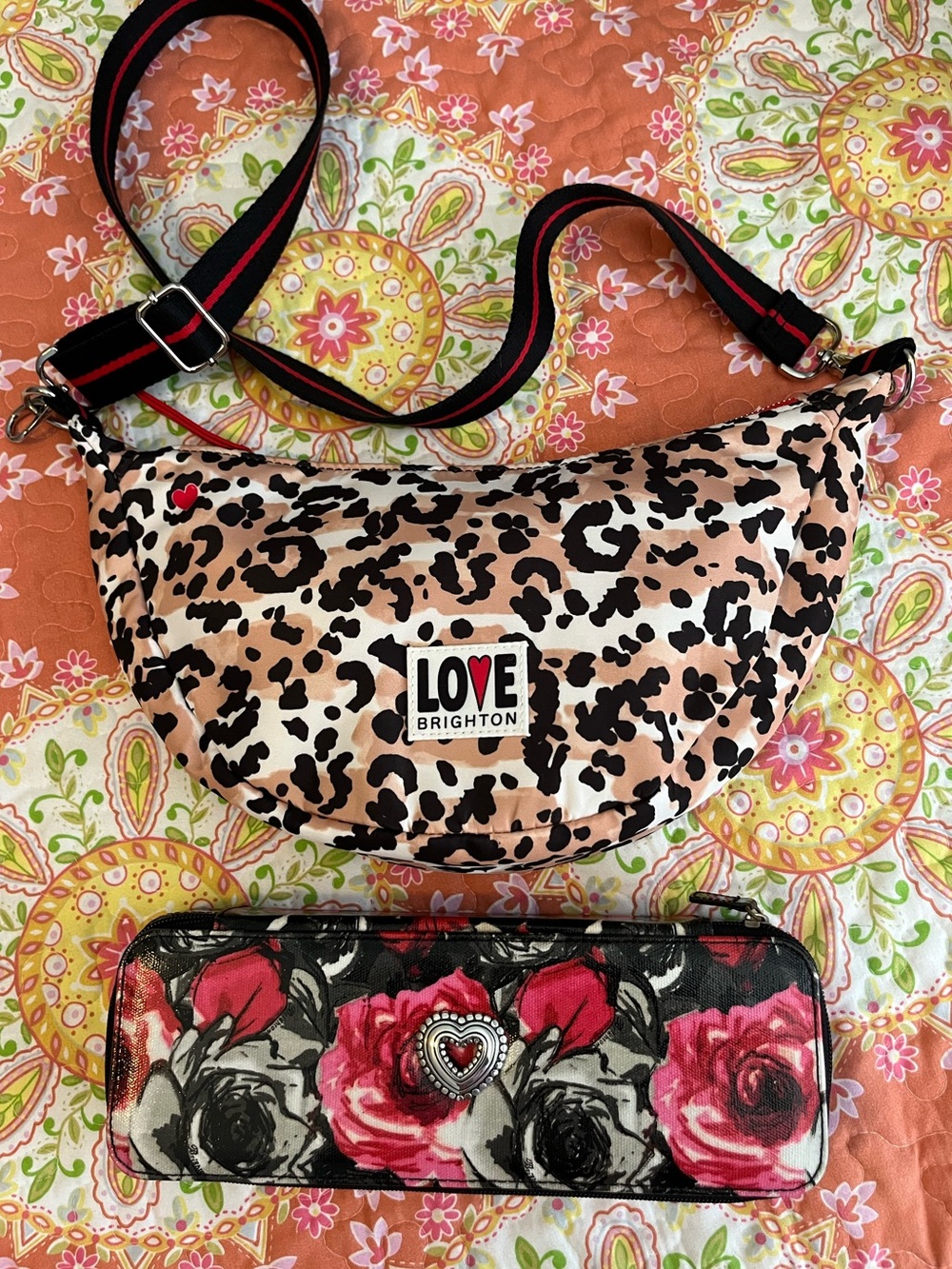 Brighton Spotted Love Swing Bag Leopard-Print + New Bonus Case!
